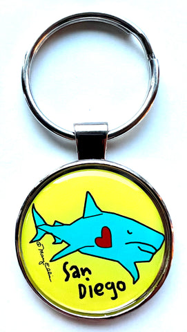 San Diego Keychain Shark Heart
