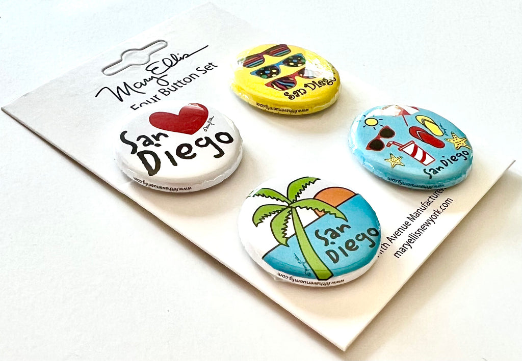 San Diego Mini Button Set