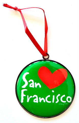 San Francisco Christmas Ornament Heart