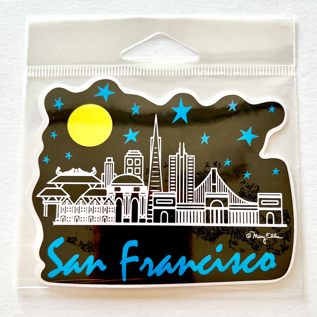 San Francisco Night Skyline Sticker