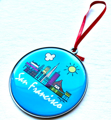 San Francisco Christmas Ornament Daytime Skyline