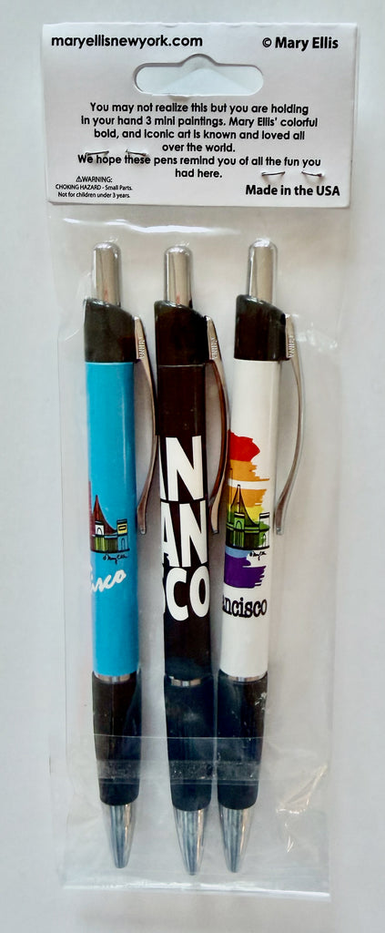 San Francisco Pen Set Rainbow Skyline, Graphic, Daytime