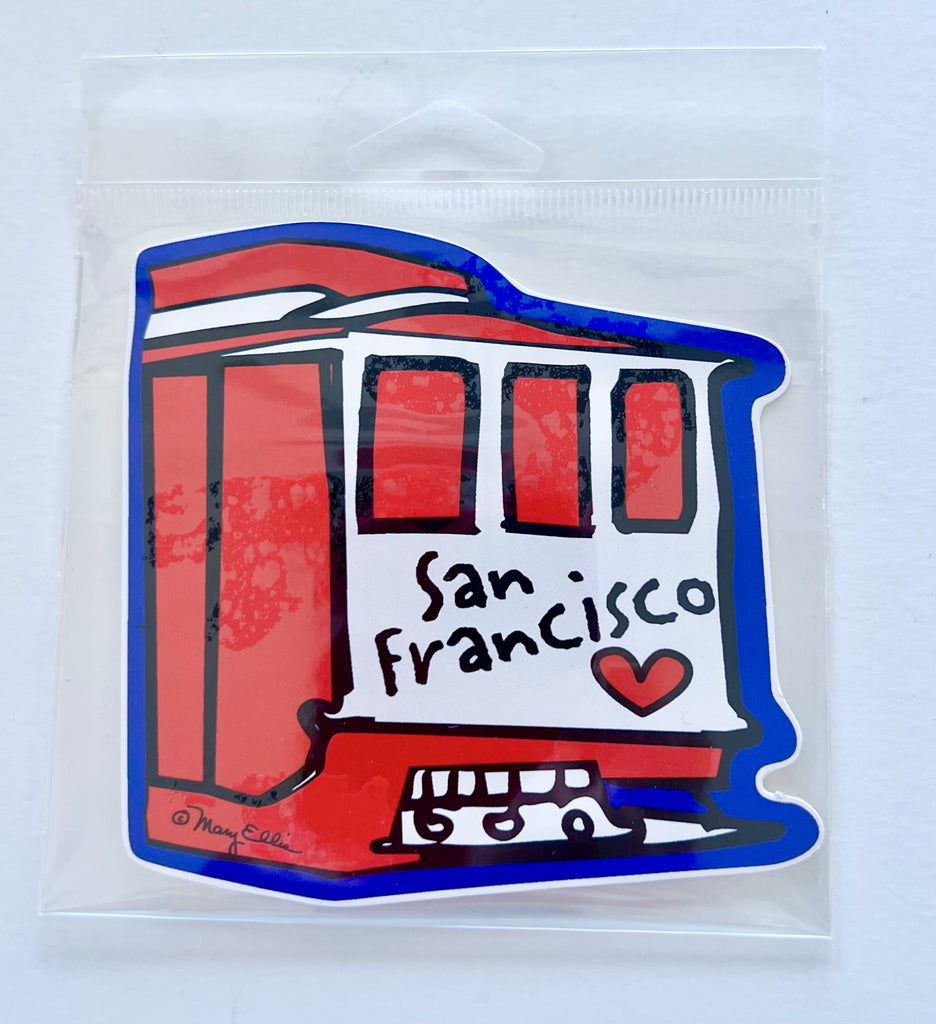 San Francisco Love Cable Car Sticker
