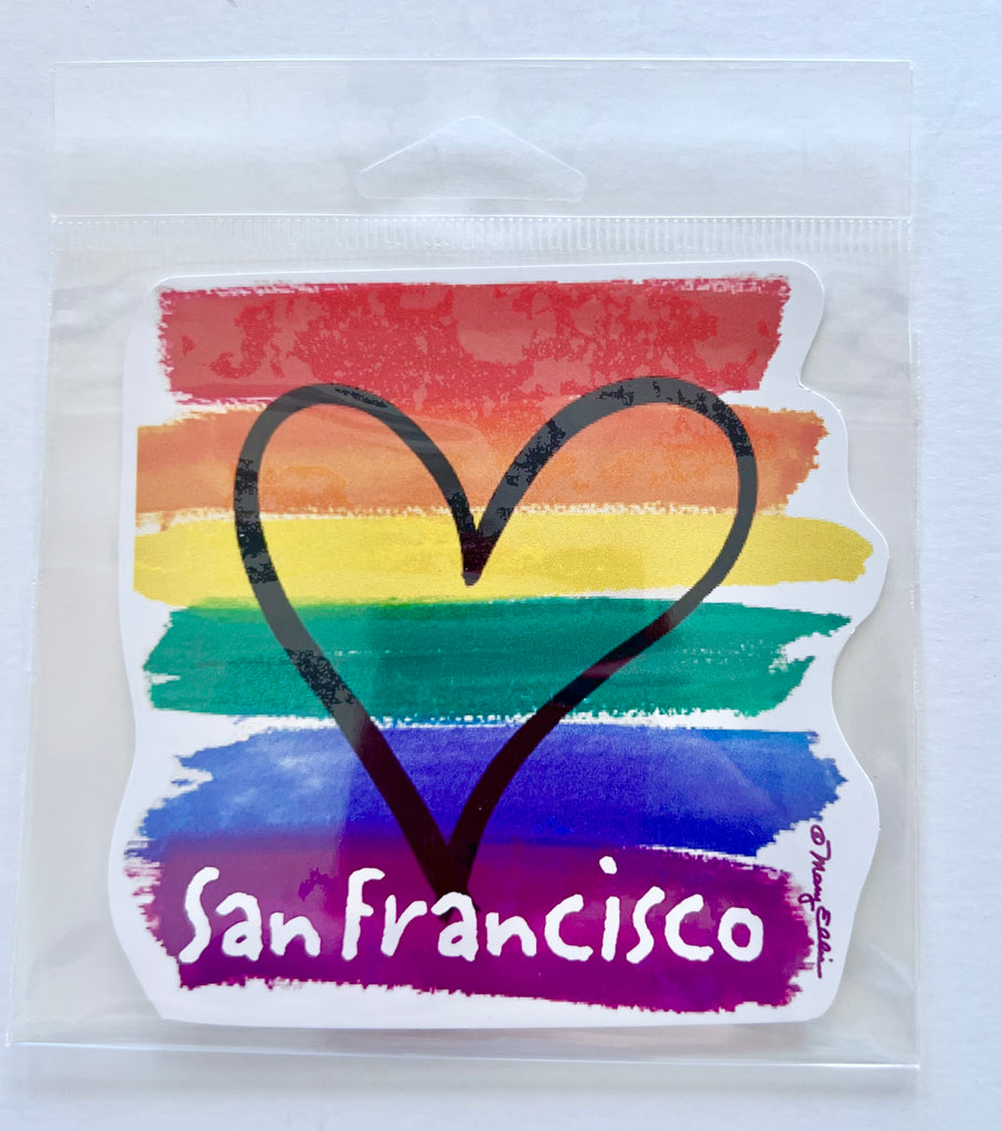 San Francisco Rainbow Heart Sticker