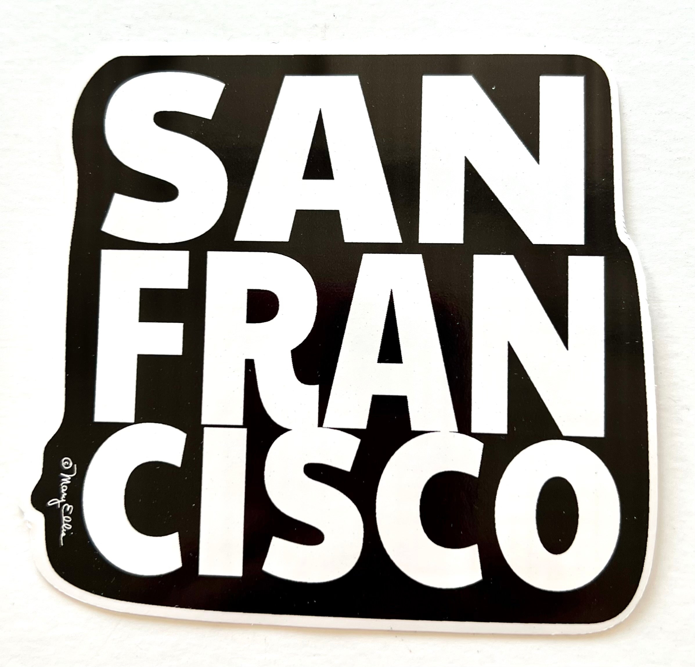 Sf Sticker San Francisco Graphic Text Sticker - Fifth Avenue Manufacturers