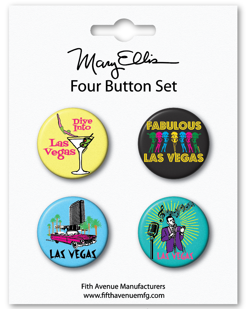Las Vegas Button Set Retro