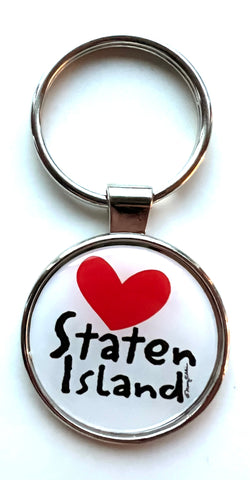 Staten Island New York Keychain Heart