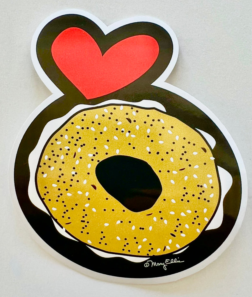 Giant Sticker Heart Bagel Love