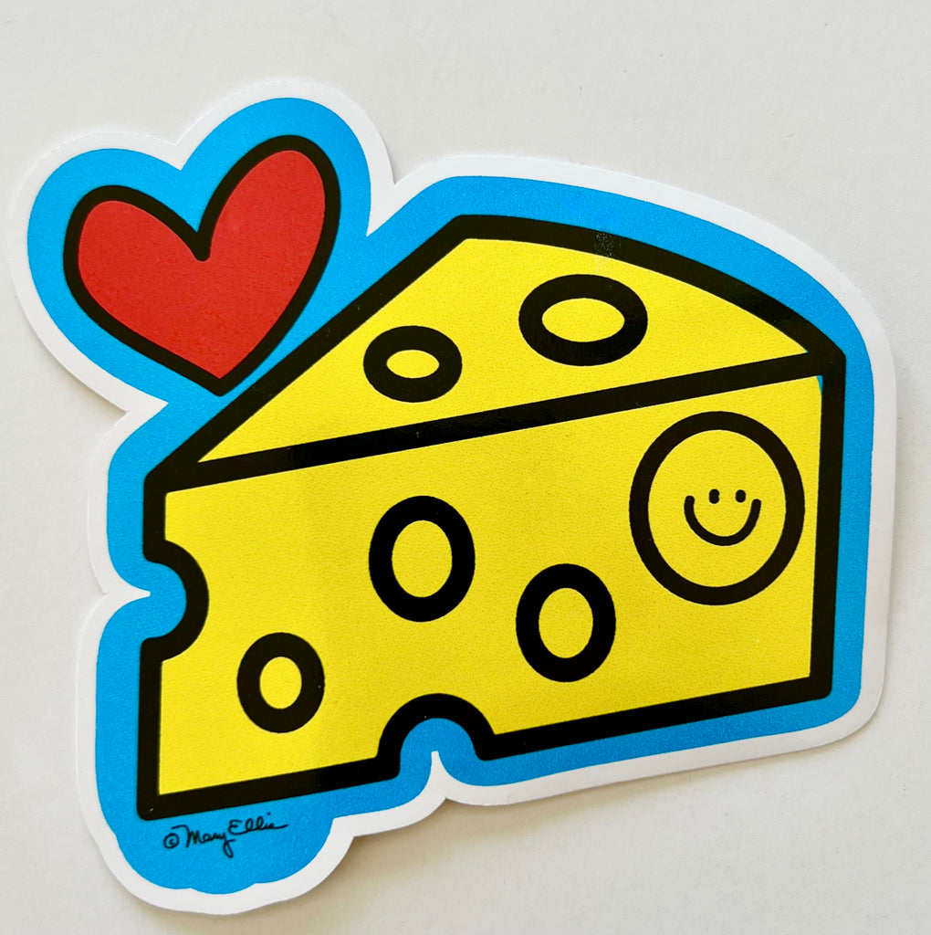 Giant Sticker Heart Cheese Love