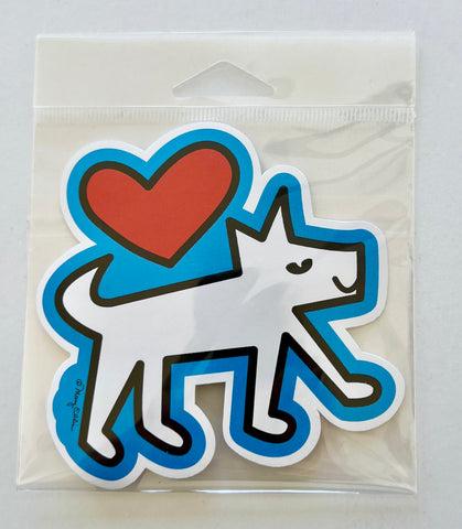 Giant Sticker Dog Heart Love