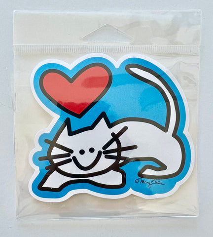 Giant Sticker Cat Heart Love