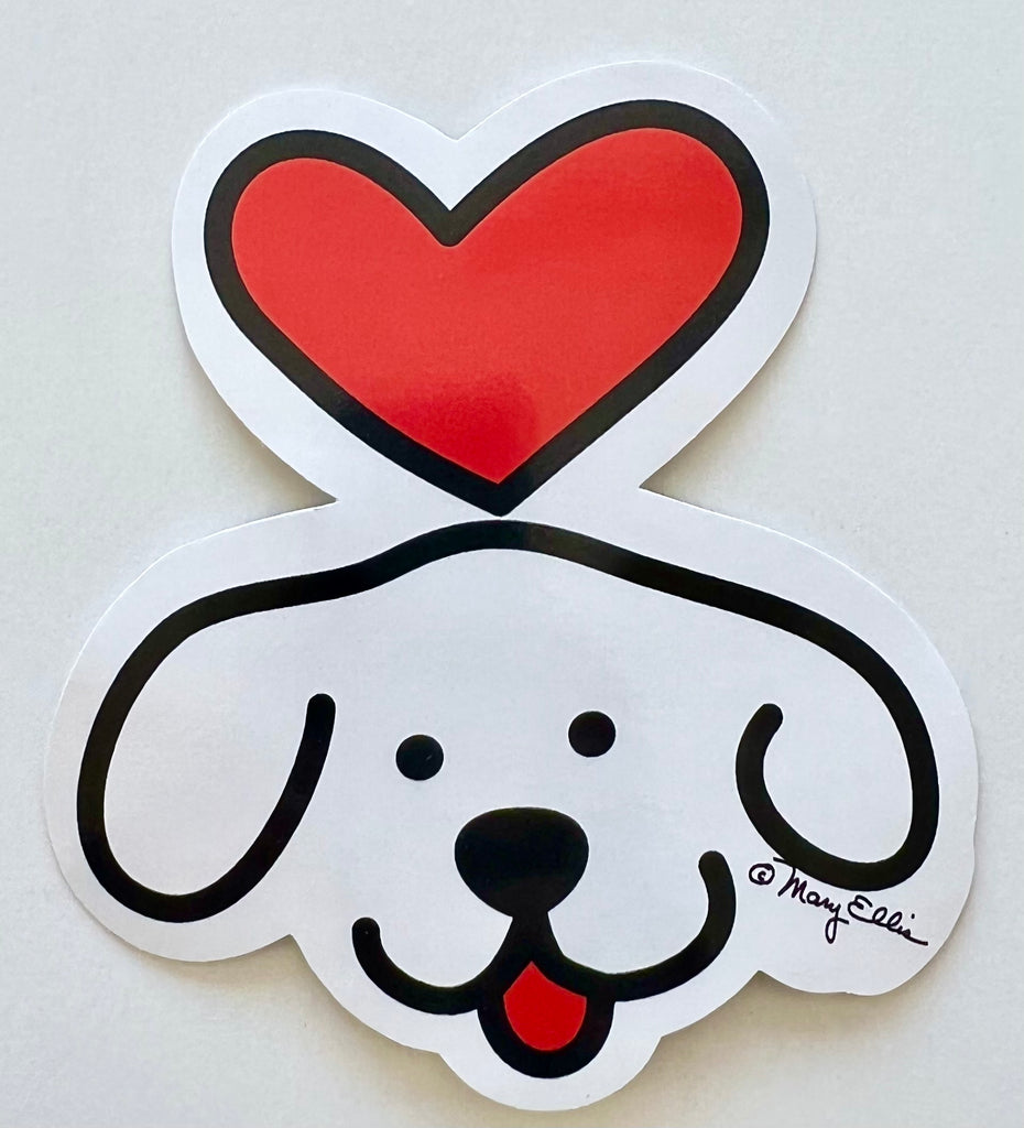 Giant Sticker Puppy Heart Love