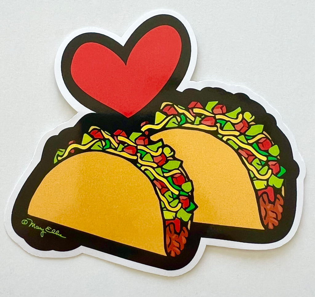 Giant Sticker Heart Taco Love