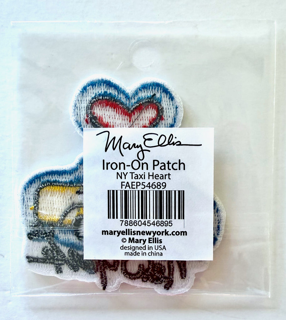 New York Taxi Heart Iron-On Patch