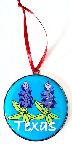 Texas Christmas Ornament Bluebonnets