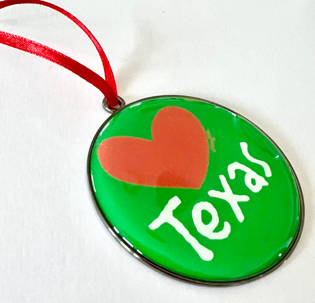 Texas Christmas Ornament Love Texas Heart