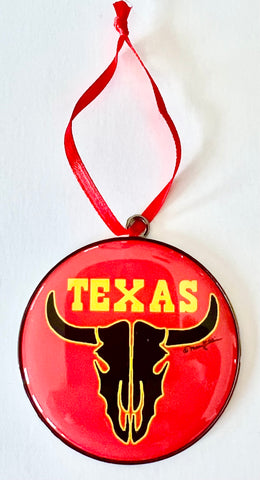 Texas Christmas Ornament Longhorn Skull