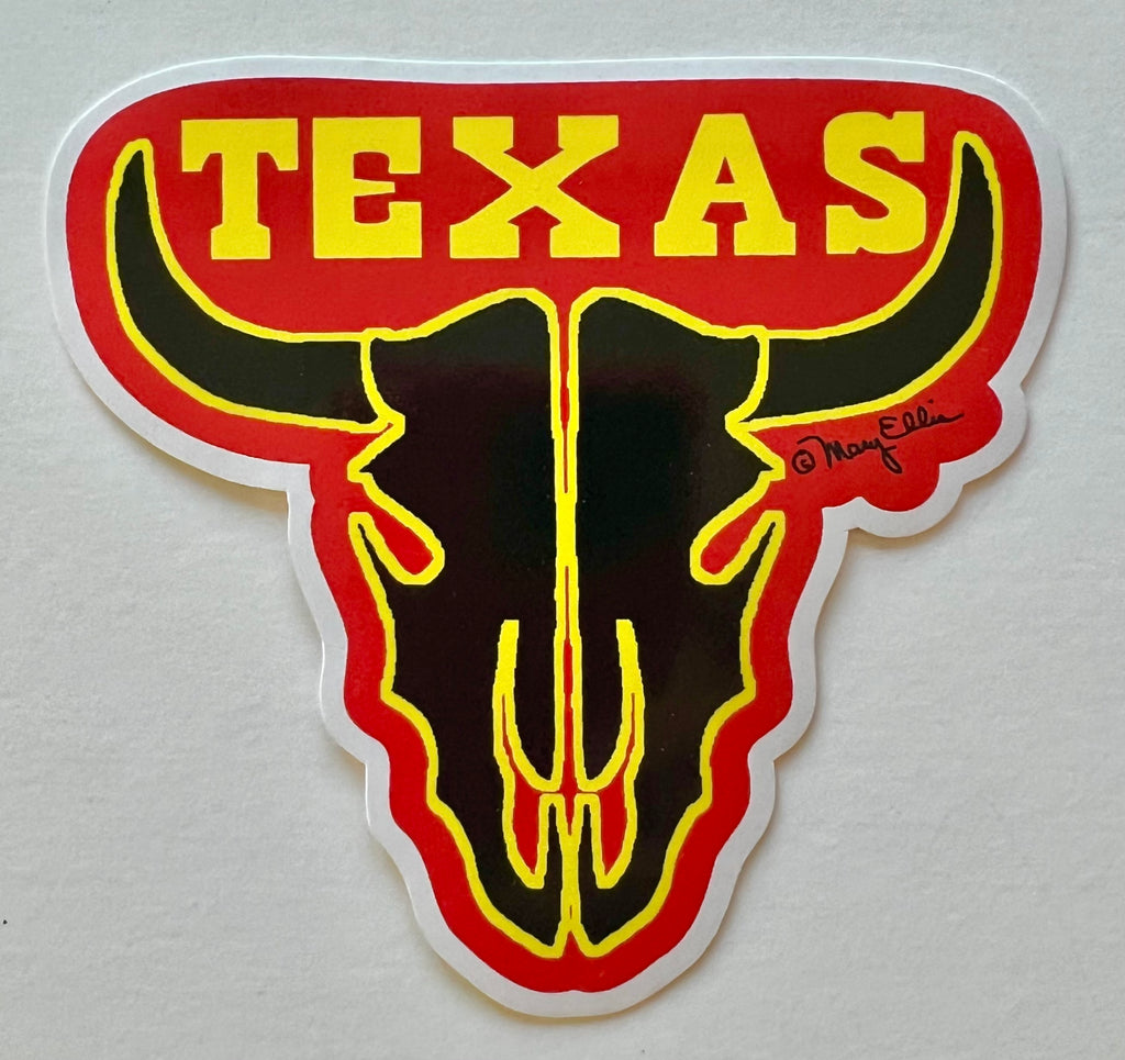 Texas Sticker Longhorn Skull