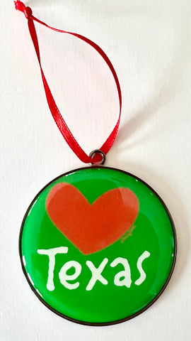Texas Christmas Ornament Love Texas Heart