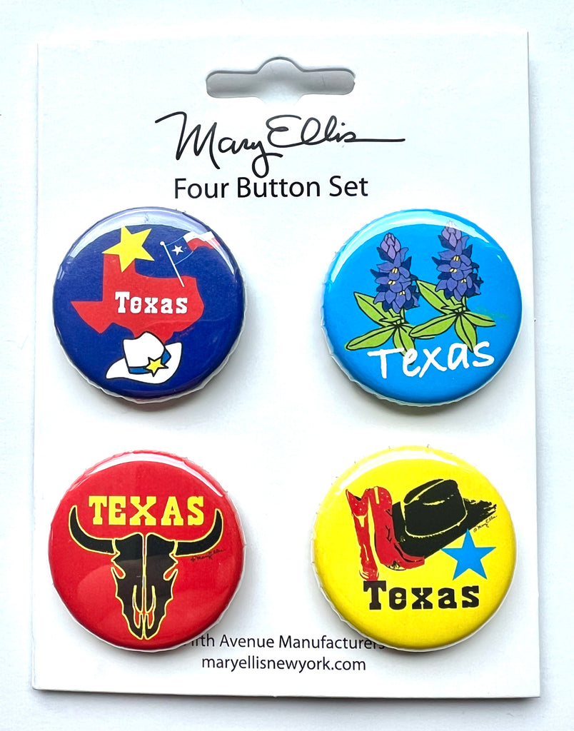 Texas Set of 4 Mini Buttons