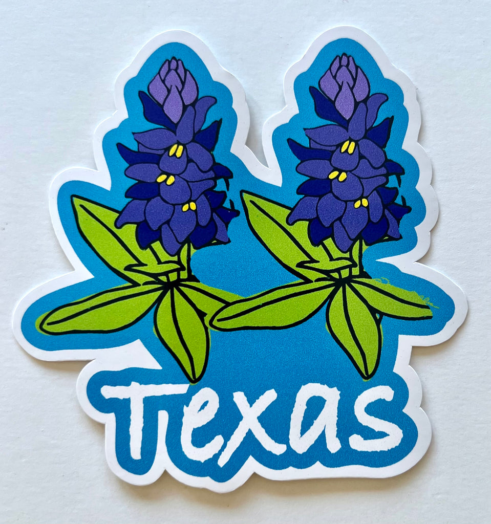 Texas Sticker Blue Bonnets