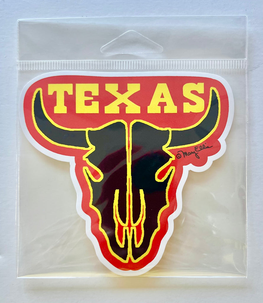 Texas Sticker Longhorn Skull