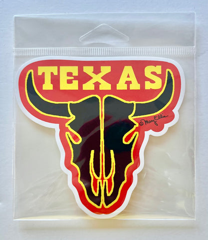 Texas Sticker Longhorn Skull