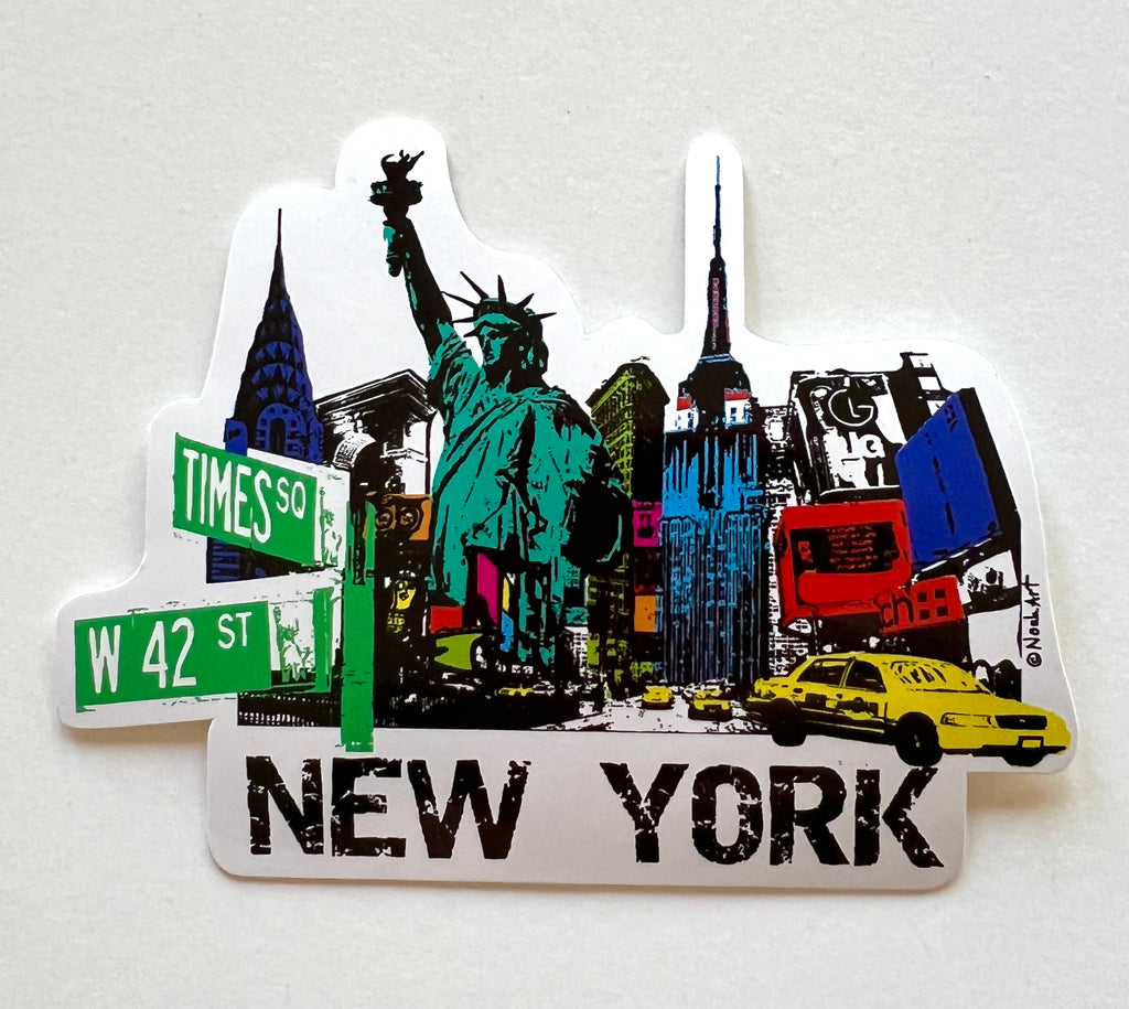 New York Giant Sticker Times Square Collage