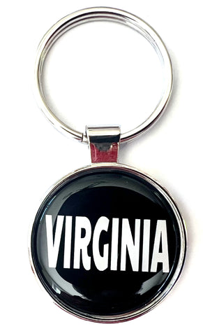Virginia Keychain Black Graphic Text