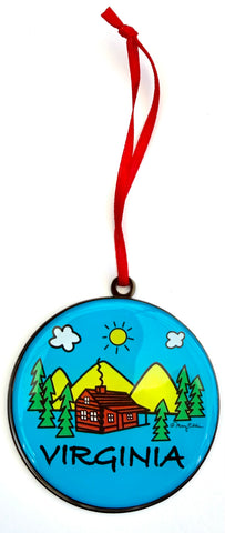 Virginia Cabin Christmas Ornament