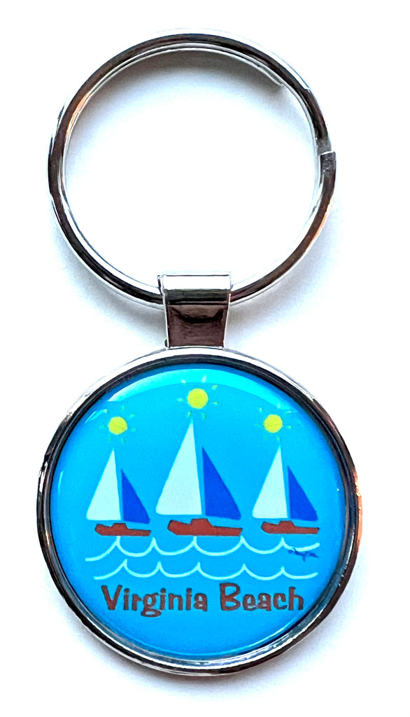 Virginia Beach Keychain Sailboat