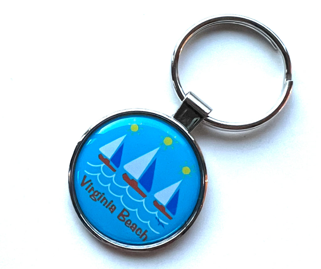 Virginia Beach Keychain Sailboat