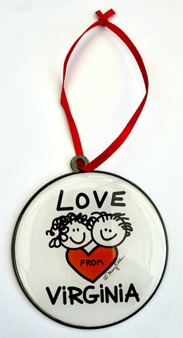 Virginia Love From Christmas Ornament
