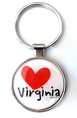 Virginia Keychain Heart