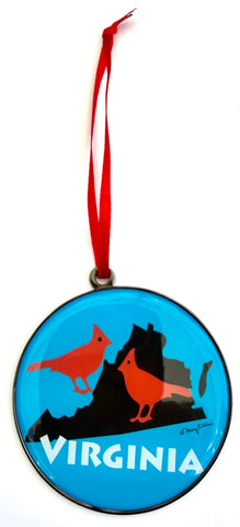 Virginia State Cardinals Christmas Ornament