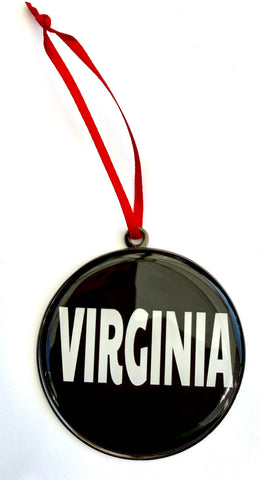 Virginia Text Graphic Christmas Ornament