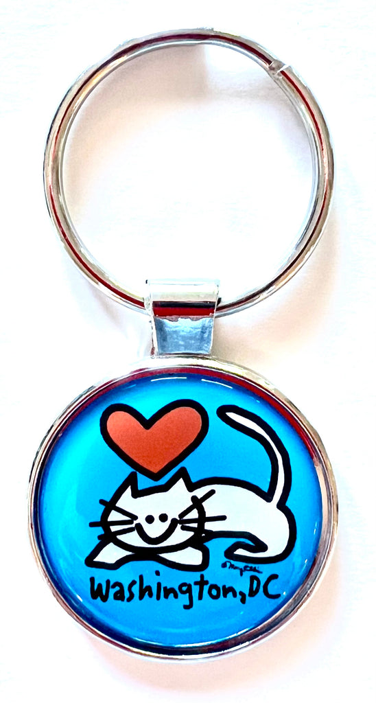 Washington DC Cat Keychain