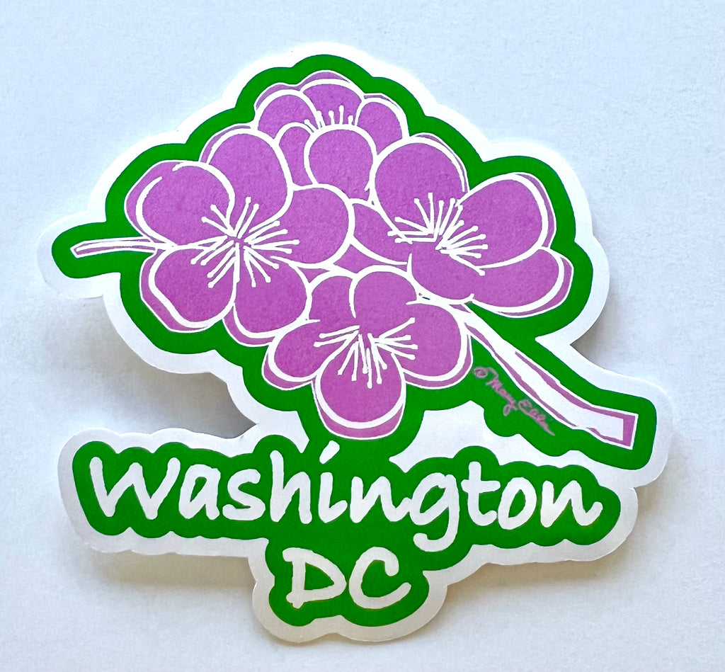 Washington DC Sticker Cherry Blossoms