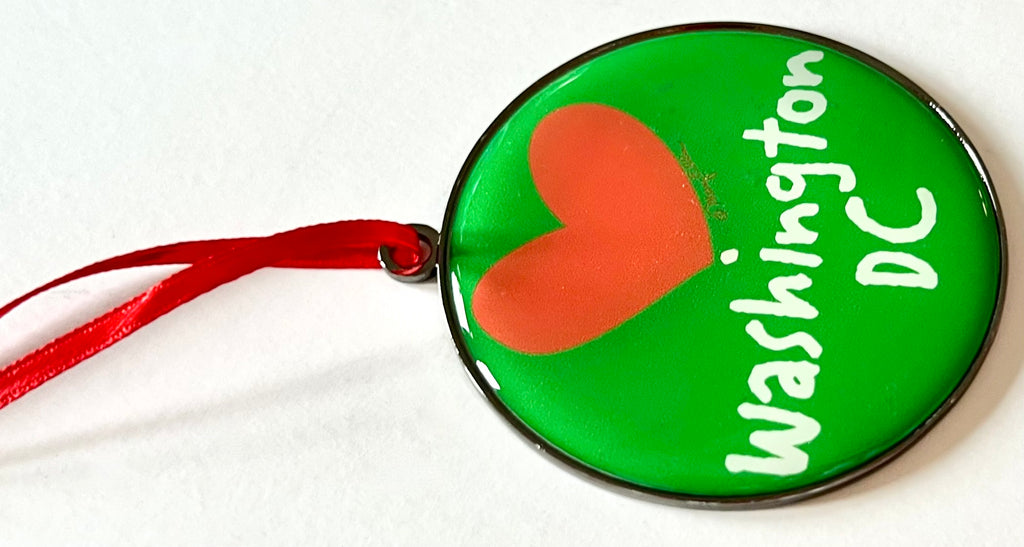 Washington DC Christmas Ornament Heart