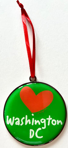 Washington DC Christmas Ornament Heart