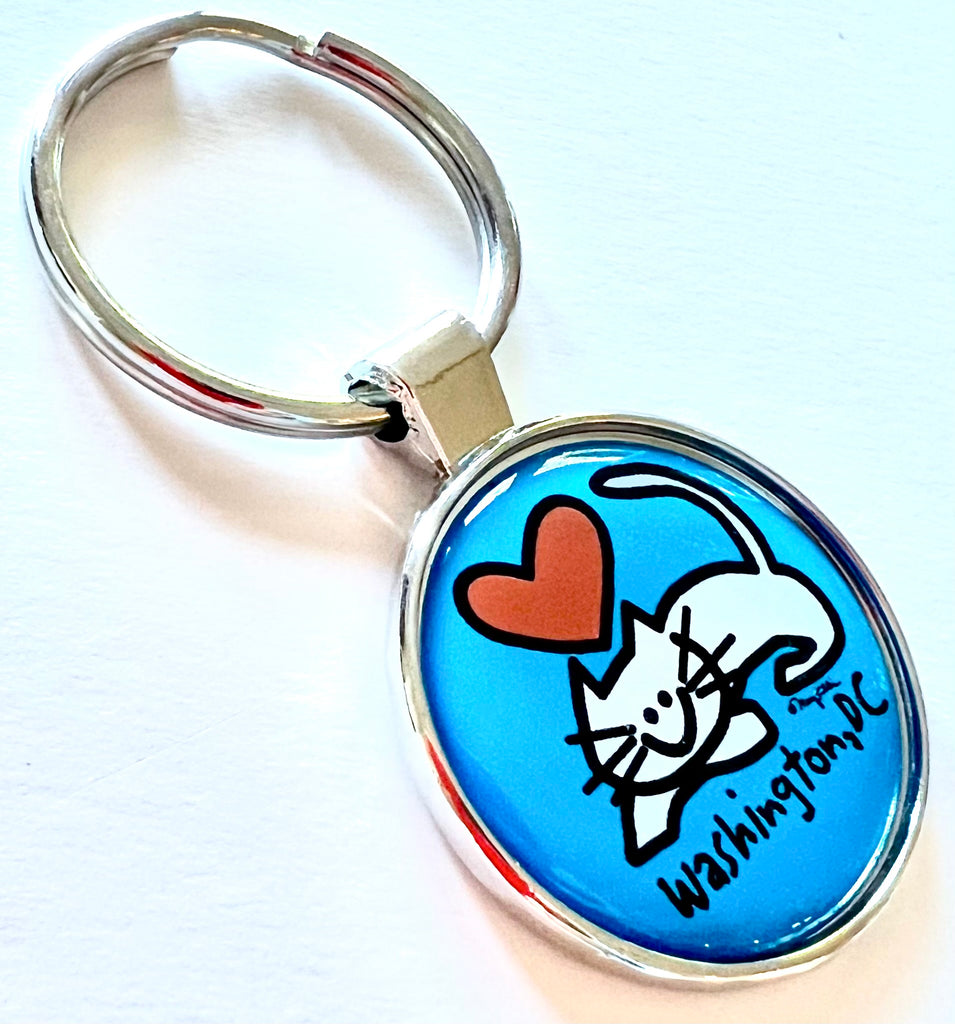 Washington DC Cat Keychain