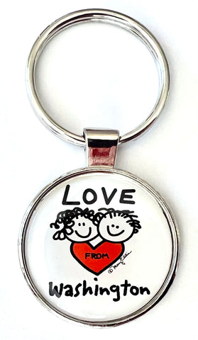 Washington DC Keychain Love From Faces