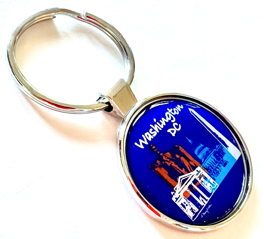 Washington DC Landmarks Blue Keychain