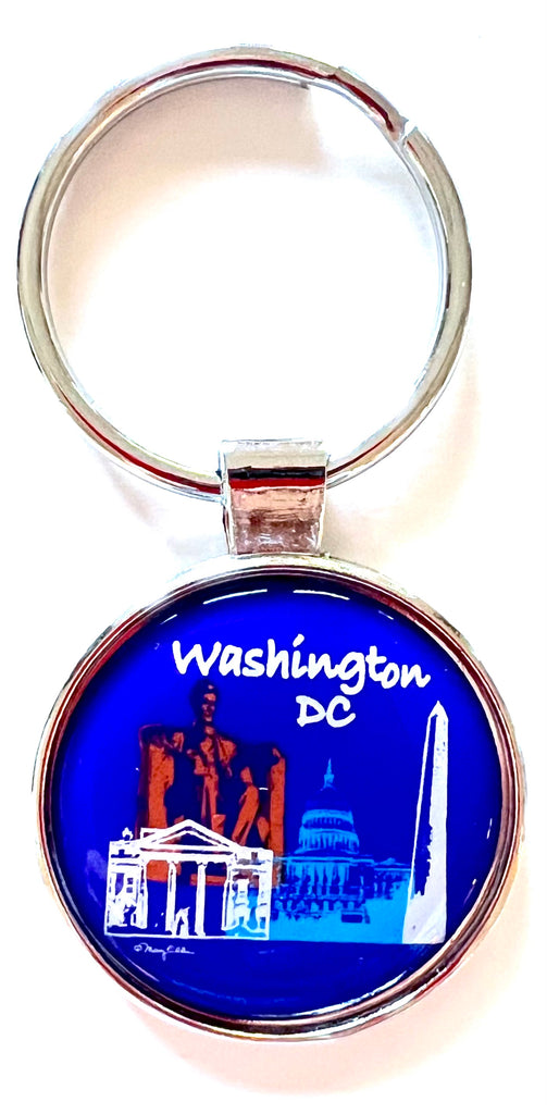 Washington DC Landmarks Blue Keychain