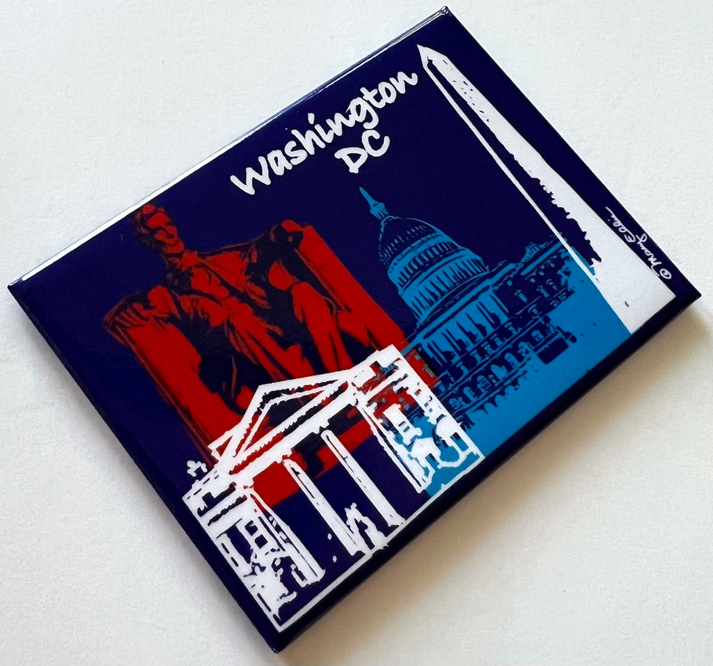 Washington DC Landmarks Blue Magnet