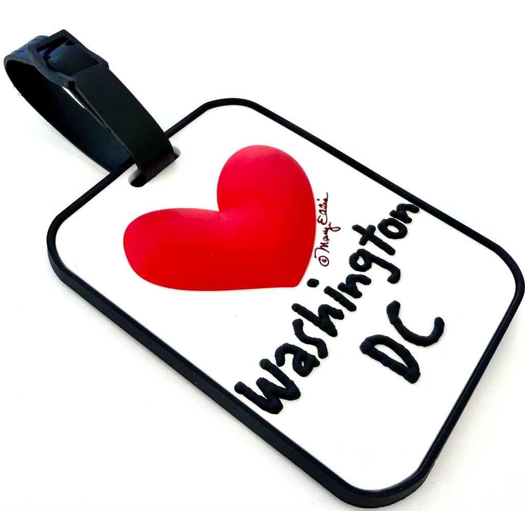Washington DC Heart 3-D Luggage Tag