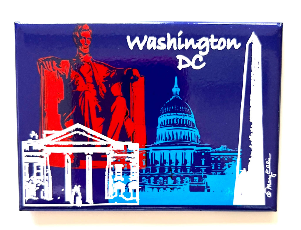 Washington DC Landmarks Blue Magnet