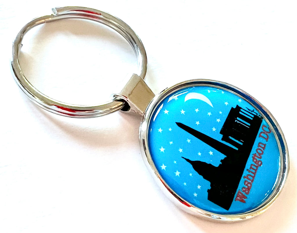 Washington DC Night Skyline Keychain