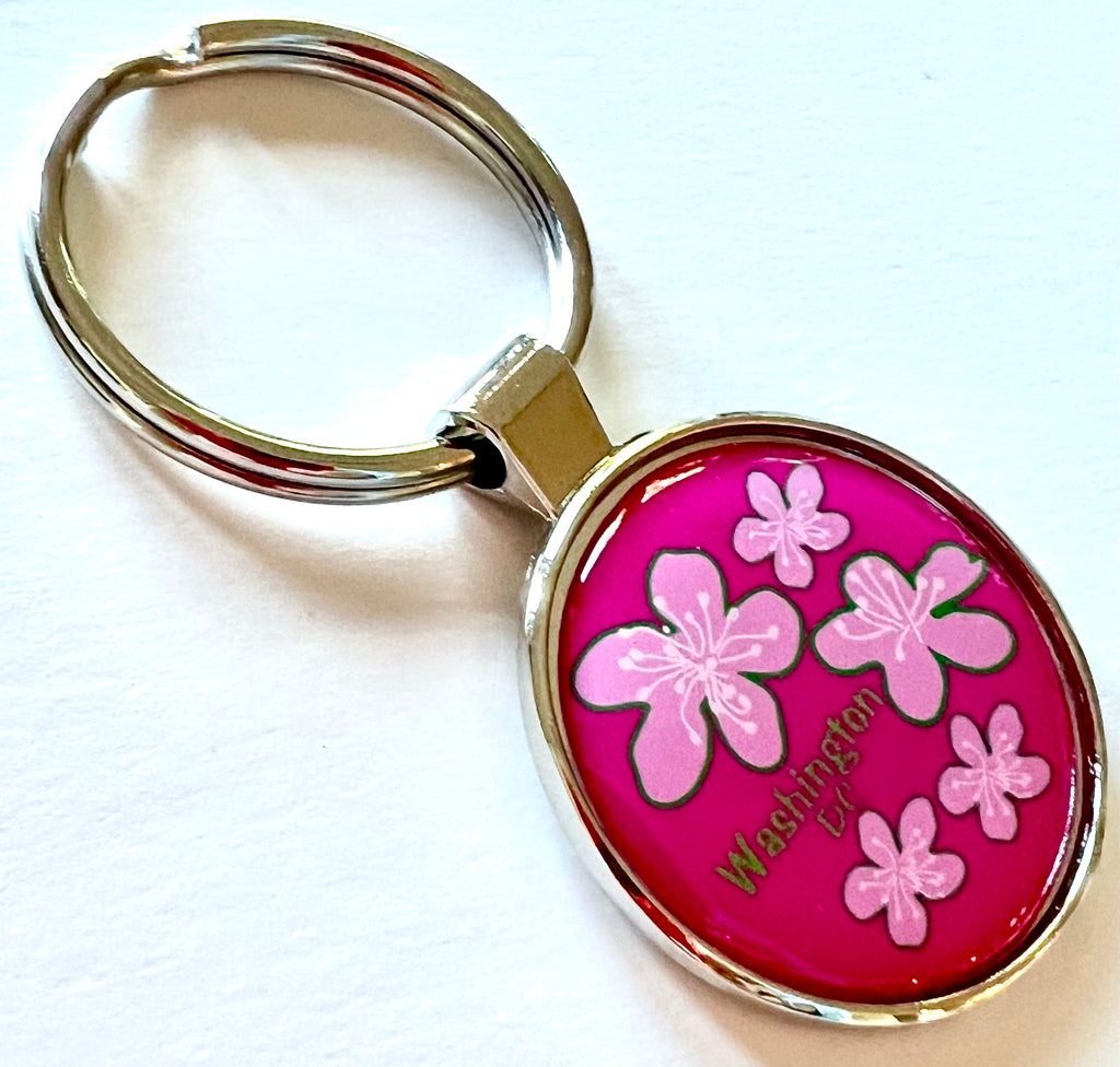 Washington DC Cherry Blossoms Pink Keychain