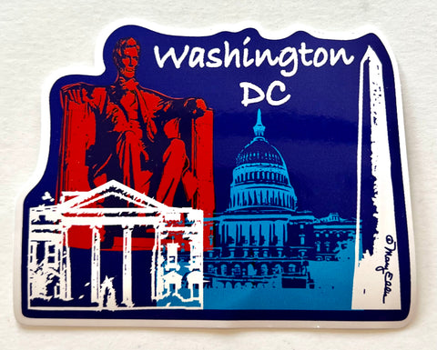 Washington DC Landmarks Blue Sticker